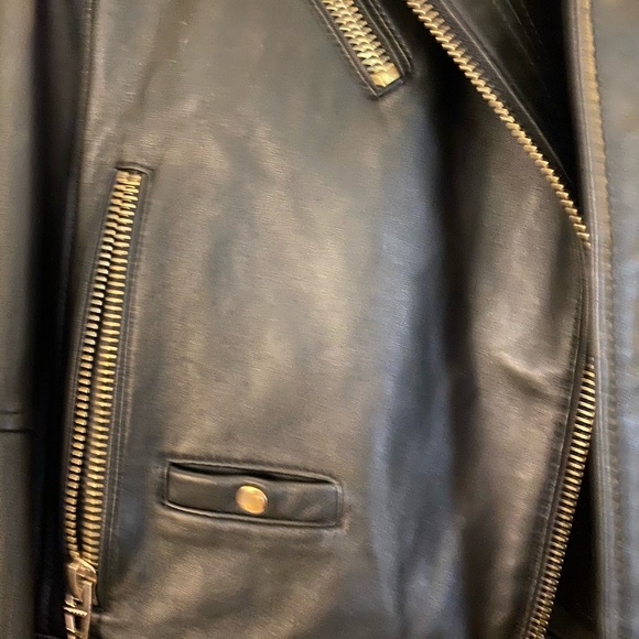 BLANK NYC LEATHER JACKET black and gold size M - Picture 2 of 5